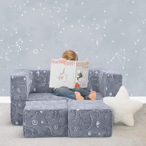 MeMoreCool Kids Sofa Couch Glow In The Dark Baby Modular Kids Couch Dinosaur