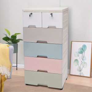 Multi-Layer Assembled Baby Wardrobe Storage Cabinet Plastic Bedroom Furniture