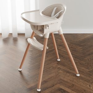 3-in-1 Wooden High Chair for Babies and Toddlers, Convertible Easy Clean Infant Highchair, Silla Modern Design para Comer De Bebe