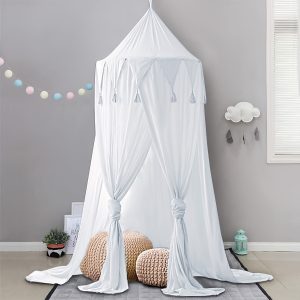 1pc Bed Canopy Unique Pendant Play Tent Bedding for Kids Playing Reading with Children Round Dome Netting Curtains Baby Boys Girls Games House